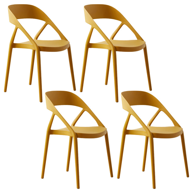 Scandinavian Plastic Stacked Side Chair Open Back Dining Side Chair for Home Use