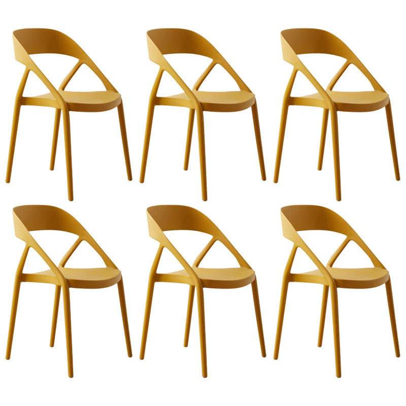 Scandinavian Plastic Stacked Side Chair Open Back Dining Side Chair for Home Use