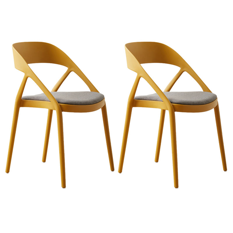 Scandinavian Plastic Stacked Side Chair Open Back Dining Side Chair for Home Use