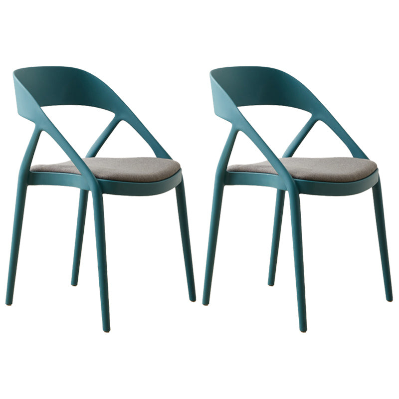 Scandinavian Plastic Stacked Side Chair Open Back Dining Side Chair for Home Use
