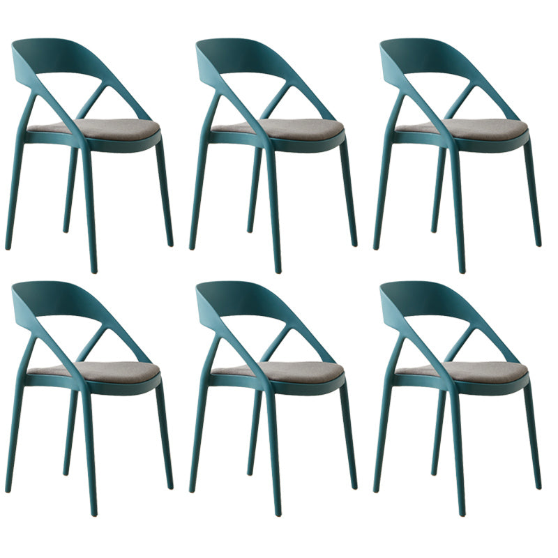 Scandinavian Plastic Stacked Side Chair Open Back Dining Side Chair for Home Use