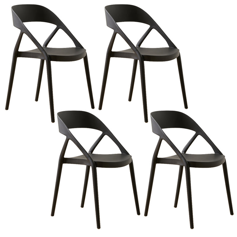 Scandinavian Plastic Stacked Side Chair Open Back Dining Side Chair for Home Use