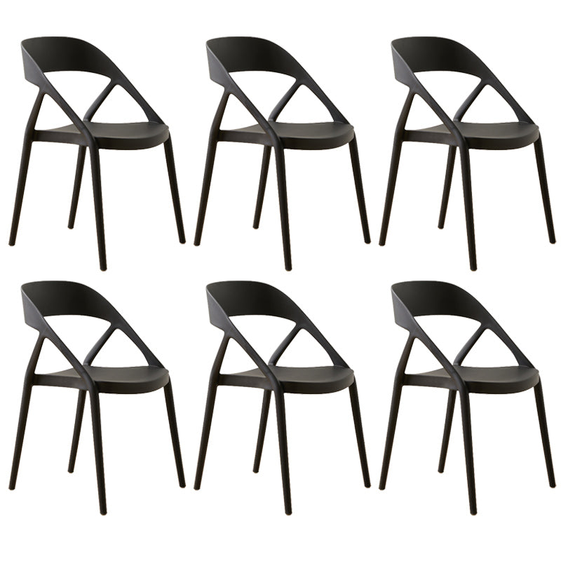 Scandinavian Plastic Stacked Side Chair Open Back Dining Side Chair for Home Use