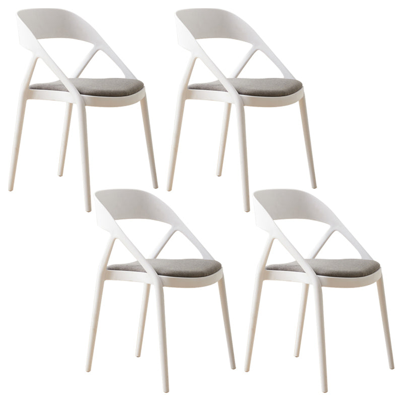 Scandinavian Plastic Stacked Side Chair Open Back Dining Side Chair for Home Use
