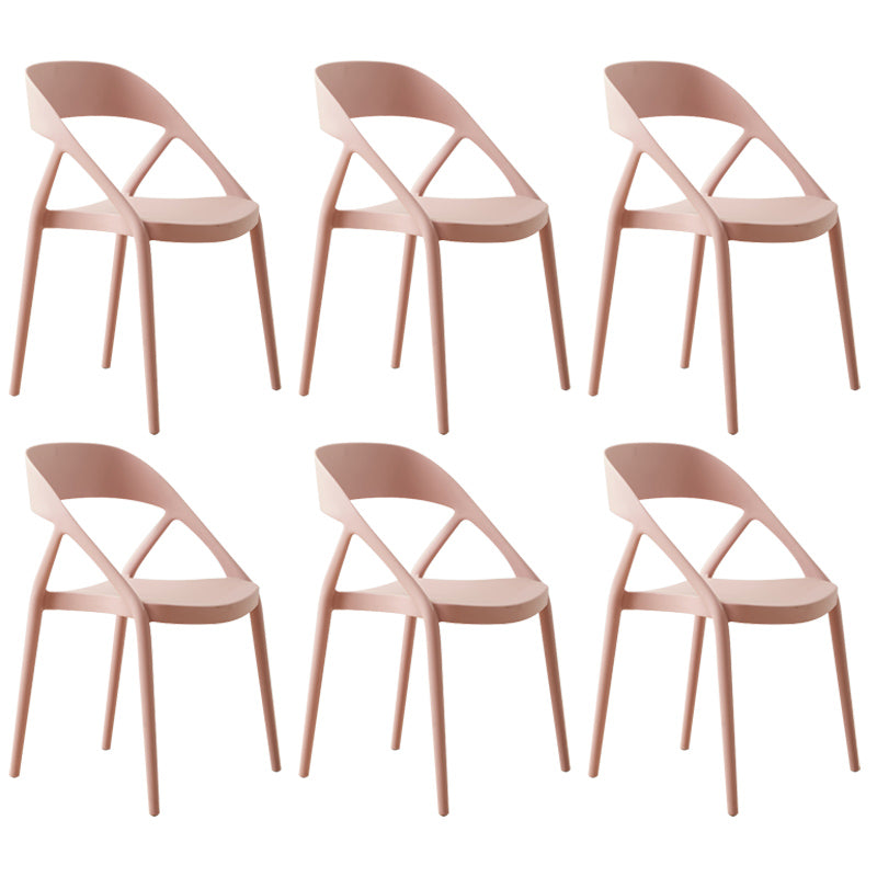 Scandinavian Plastic Stacked Side Chair Open Back Dining Side Chair for Home Use