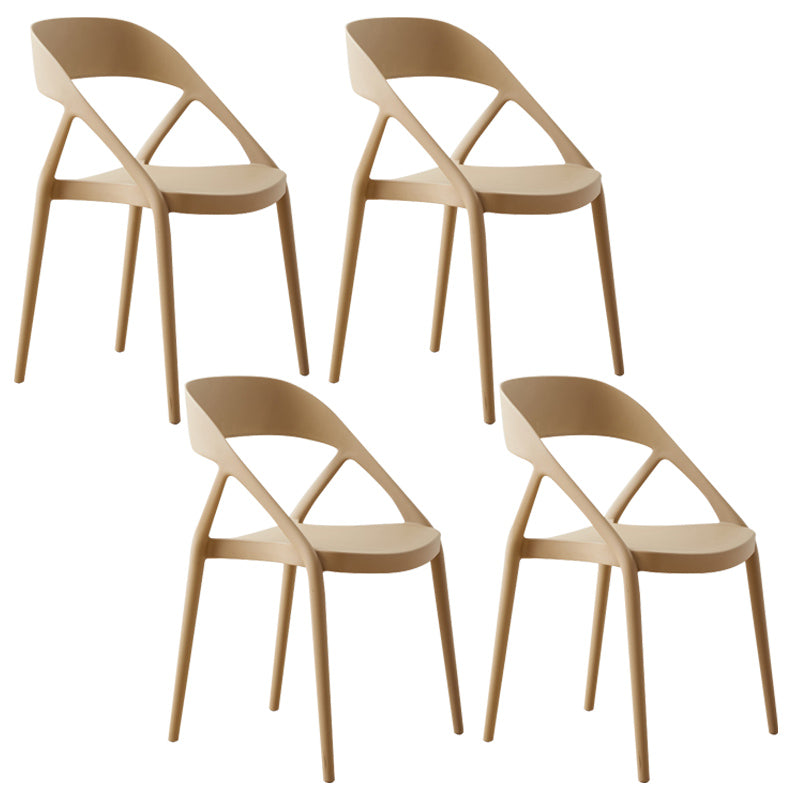 Scandinavian Plastic Stacked Side Chair Open Back Dining Side Chair for Home Use