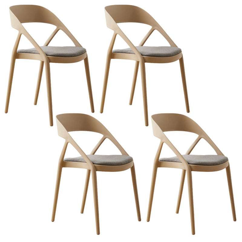 Scandinavian Plastic Stacked Side Chair Open Back Dining Side Chair for Home Use