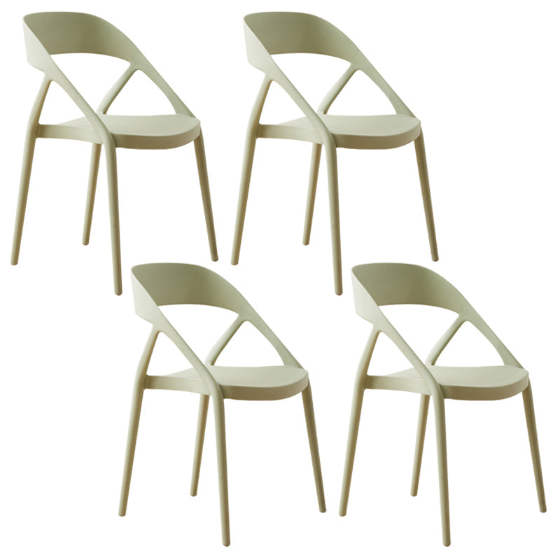 Scandinavian Plastic Stacked Side Chair Open Back Dining Side Chair for Home Use
