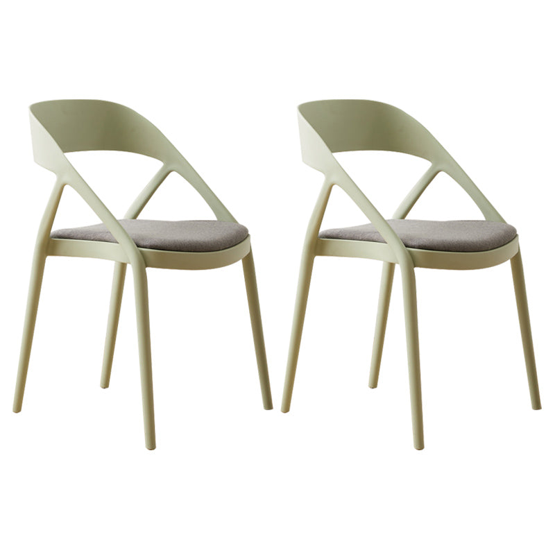 Scandinavian Plastic Stacked Side Chair Open Back Dining Side Chair for Home Use