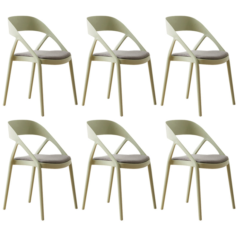 Scandinavian Plastic Stacked Side Chair Open Back Dining Side Chair for Home Use