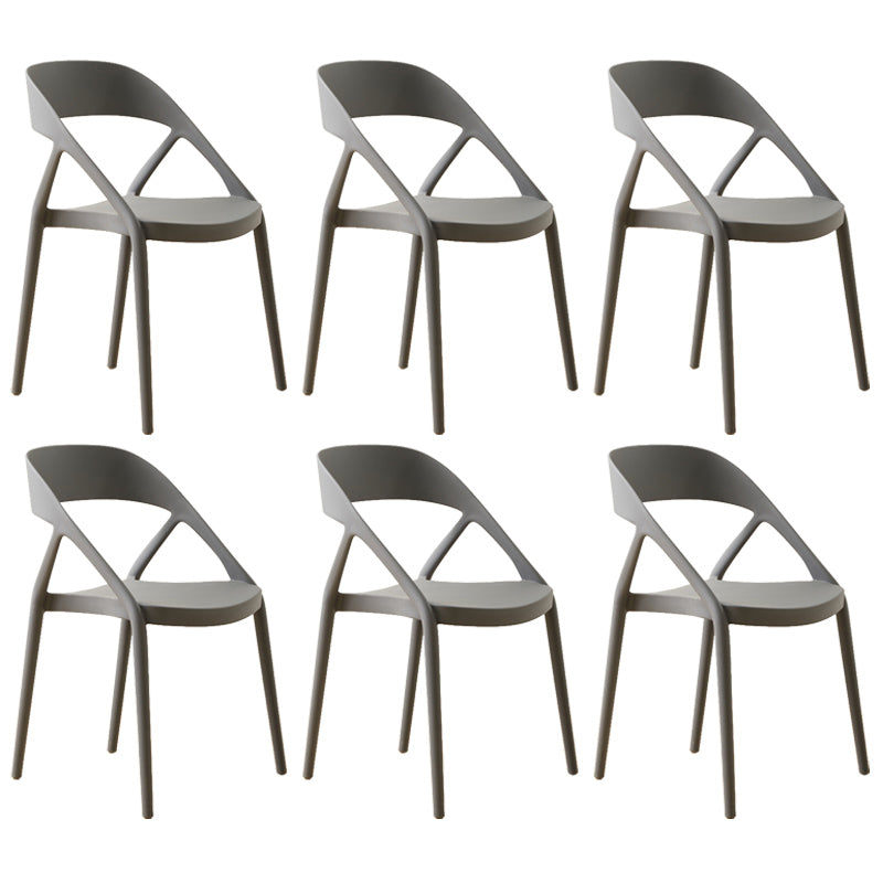 Scandinavian Plastic Stacked Side Chair Open Back Dining Side Chair for Home Use