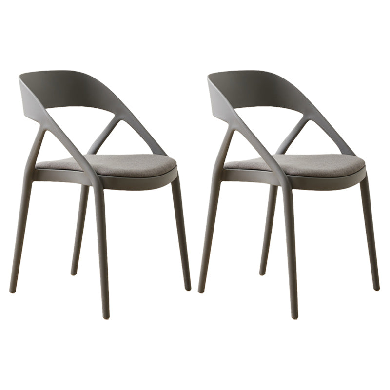 Scandinavian Plastic Stacked Side Chair Open Back Dining Side Chair for Home Use