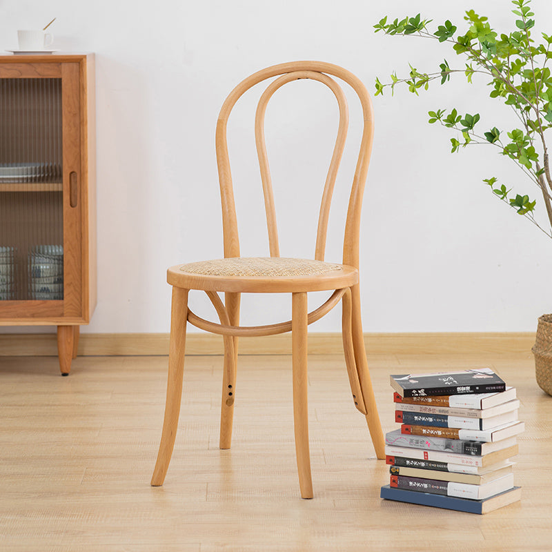 Chaise de salle à manger en bois massif de style traditionnel, chaise latérale à dossier à lattes