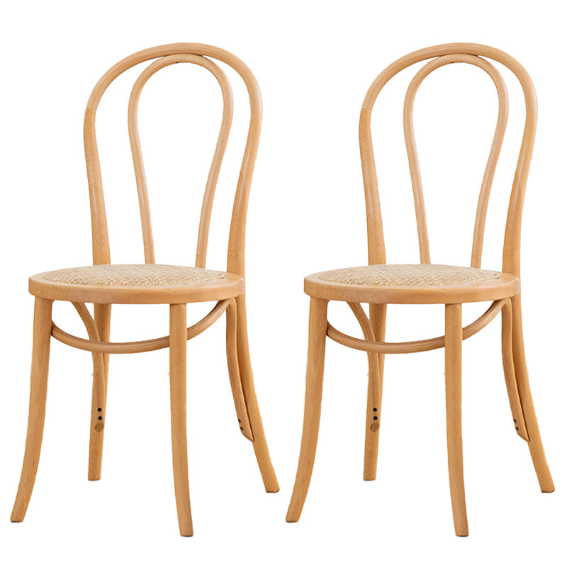 Chaise de salle à manger en bois massif de style traditionnel, chaise latérale à dossier à lattes