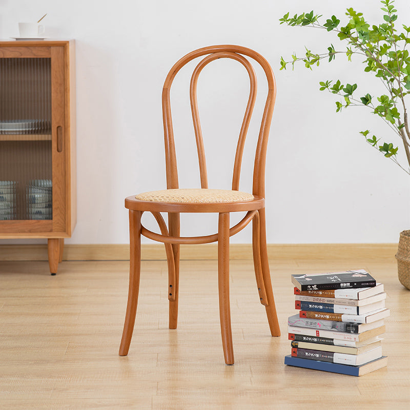 Chaise de salle à manger en bois massif de style traditionnel, chaise latérale à dossier à lattes
