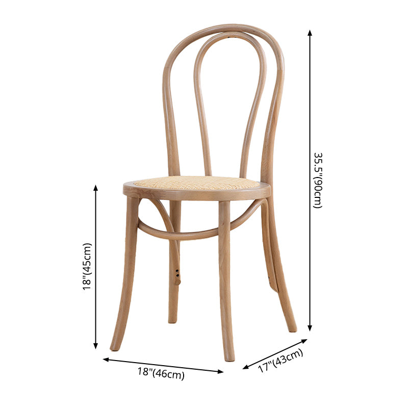 Chaise de salle à manger en bois massif de style traditionnel, chaise latérale à dossier à lattes