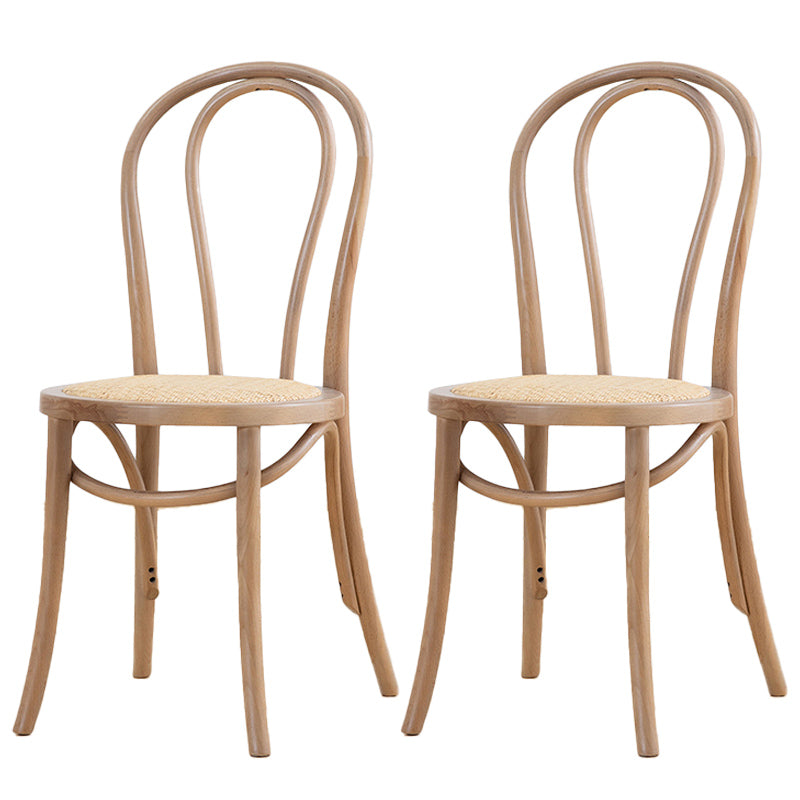 Chaise de salle à manger en bois massif de style traditionnel, chaise latérale à dossier à lattes