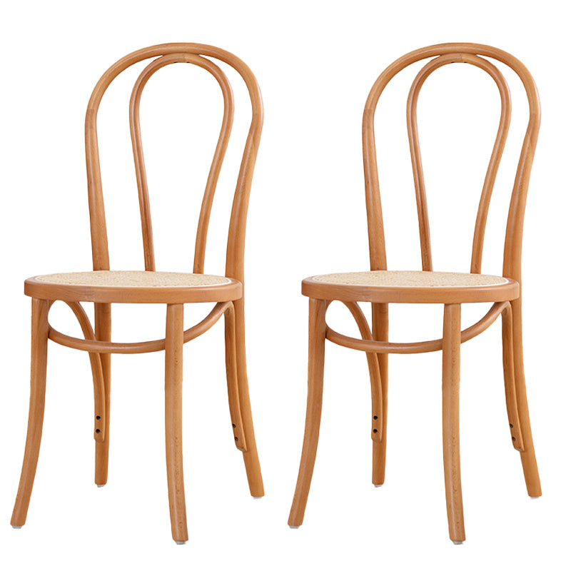 Chaise de salle à manger en bois massif de style traditionnel, chaise latérale à dossier à lattes
