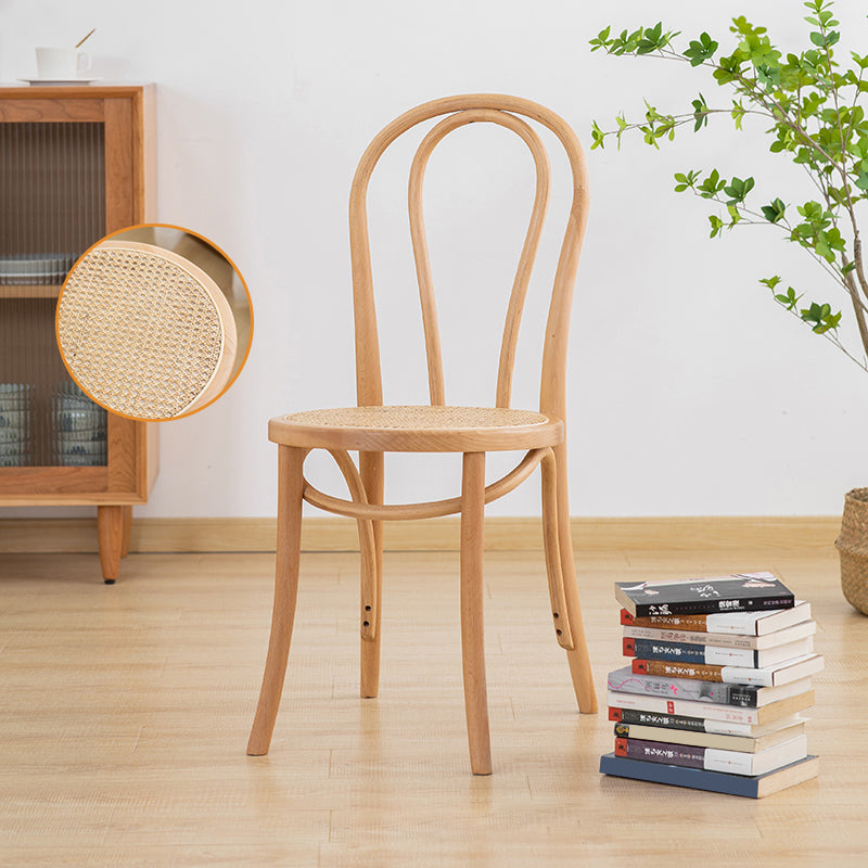 Chaise de salle à manger en bois massif de style traditionnel, chaise latérale à dossier à lattes