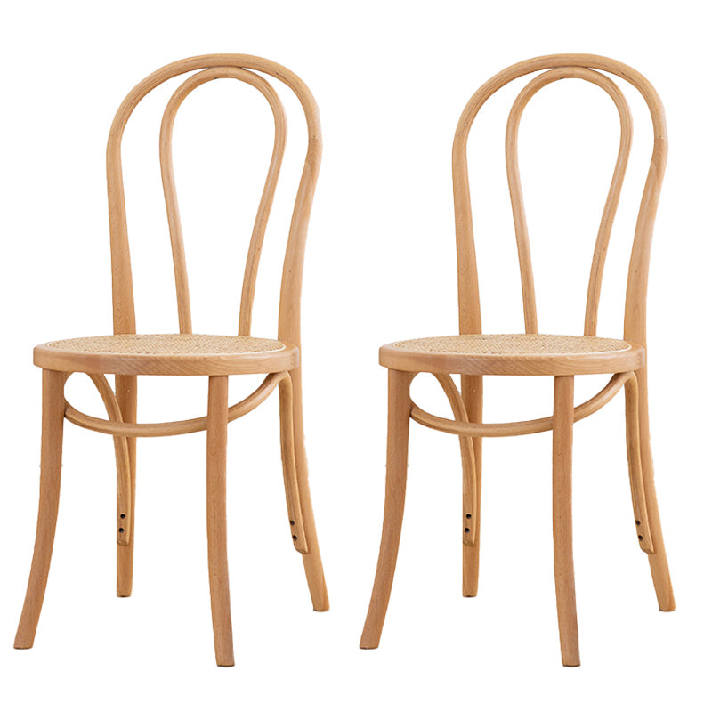 Chaise de salle à manger en bois massif de style traditionnel, chaise latérale à dossier à lattes
