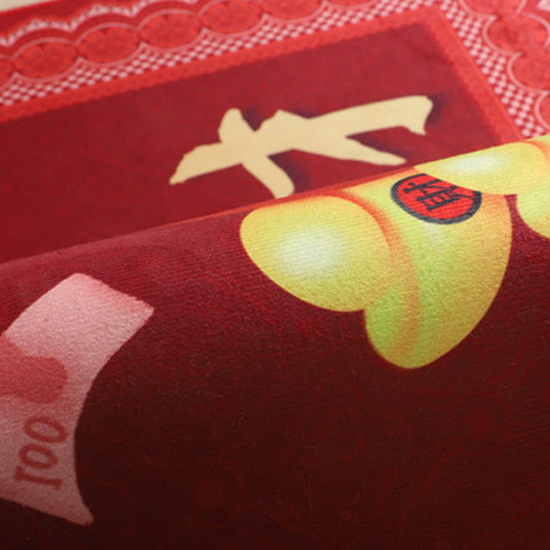 Purple Modern Rug Polyester Castle Rug Non-Slip Backing Rug for Living Room