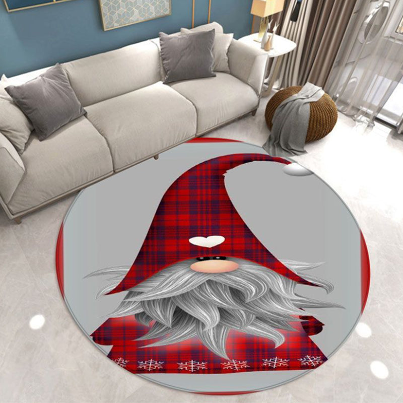 Fancy Simple Carpet White Father Christmas Carpet Washable Carpet for Home Decor