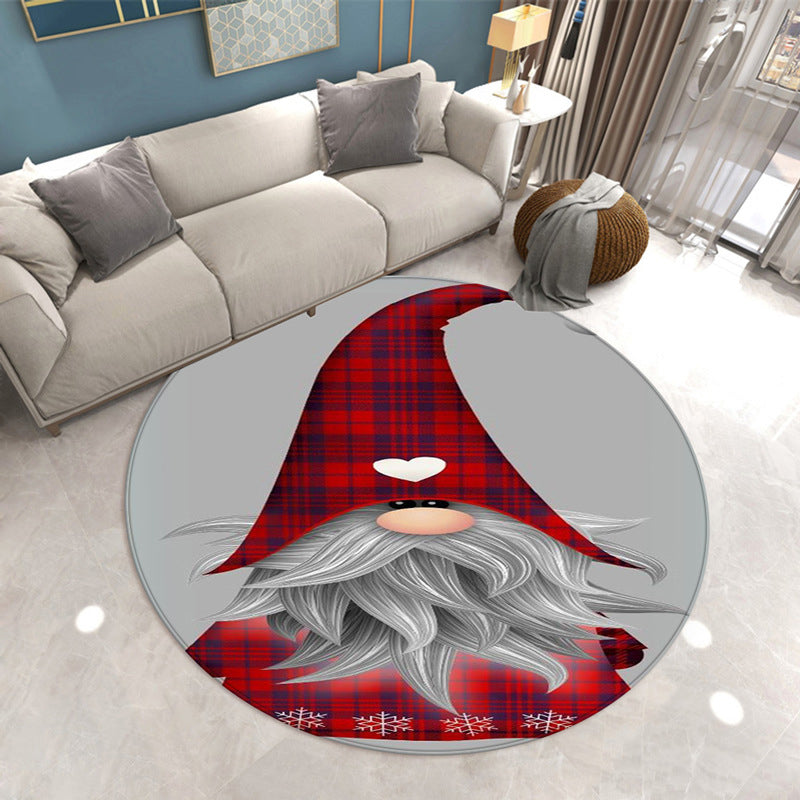 Fancy Simple Carpet White Father Christmas Carpet Washable Carpet for Home Decor