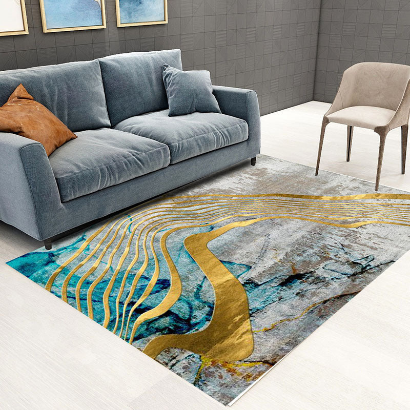 Leisure Polyester Carpet Modern Abstract Pattern Indoor Rug Anti-Slip Area Rug for Living Room