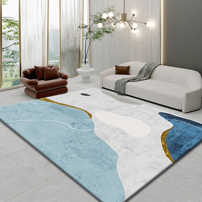 Tapis contemporain doré en Polyester, pièce de couleur, lavable, pour la décoration de la maison