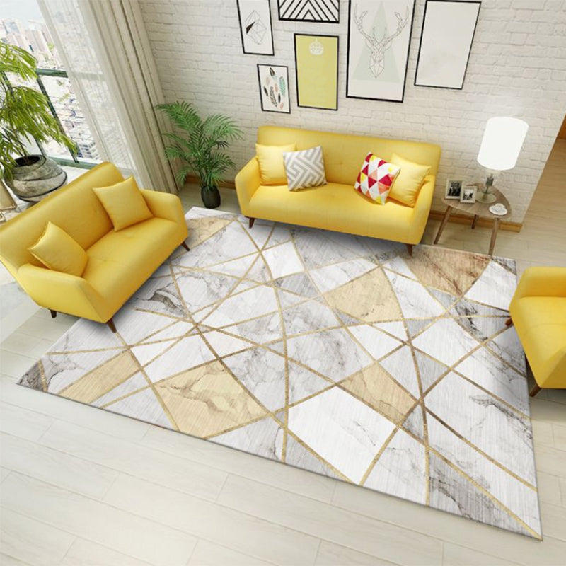 Tapis nordique rose en Polyester, bloc de couleur, avec support antidérapant, pour la décoration de la maison