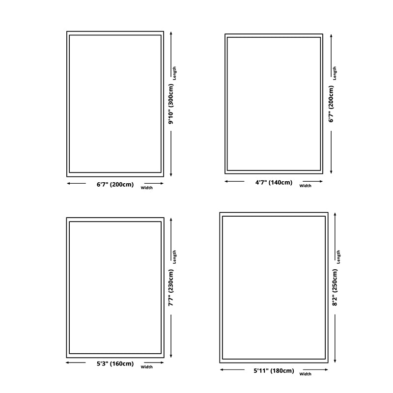 Grey Tone Simplicity Rug Polyester Geometry Print Carpet Stain Resistant Area Rug for Living Room