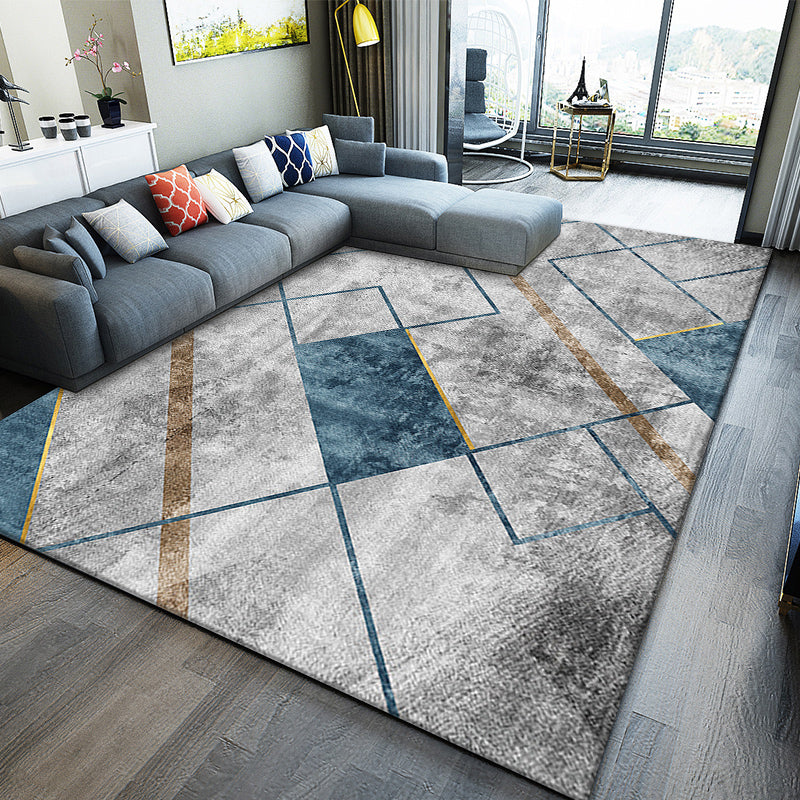 Minimalist Geometry Pattern Rug Polyester Carpet Pet Friendly Indoor Carpet for Home Decoration