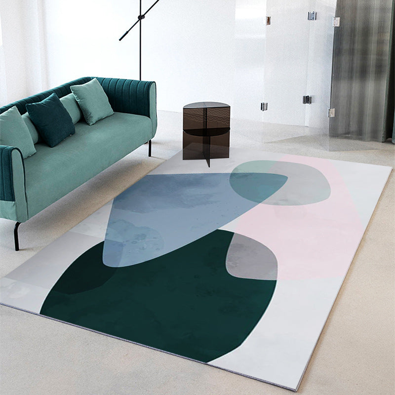 Orange Modern Carpet Polyester Color Block Carpet Non-Slip Backing Carpet for Living Room