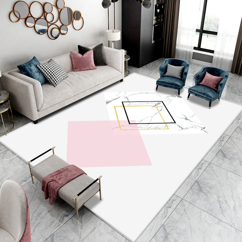 Simplicity Home Decoration Rug Graphic Print Carpet Polyester Non-Slip Backing Indoor Carpet