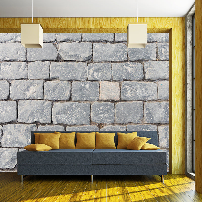 Industrial Style Moisture Resistant Brick Wall Mural Wallpaper for Sitting Room