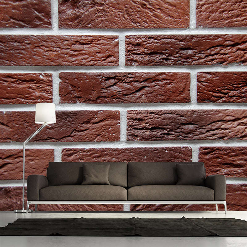 Industrial Style Moisture Resistant Brick Wall Mural Wallpaper for Sitting Room