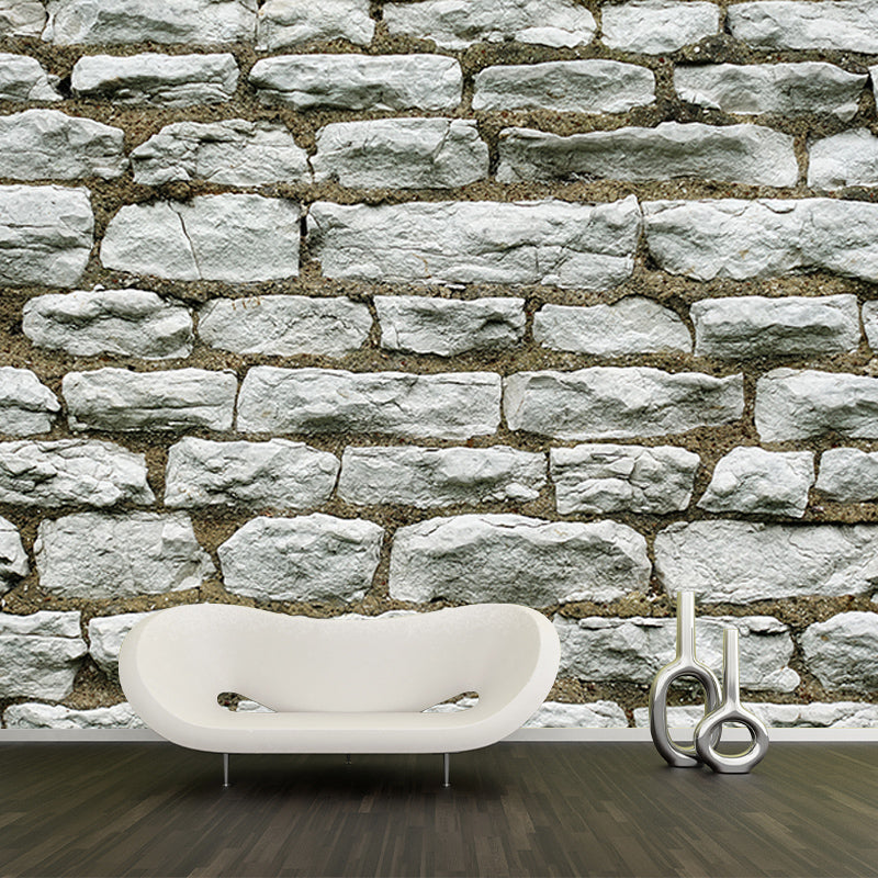 Industrial Style Moisture Resistant Brick Wall Mural Wallpaper for Sitting Room