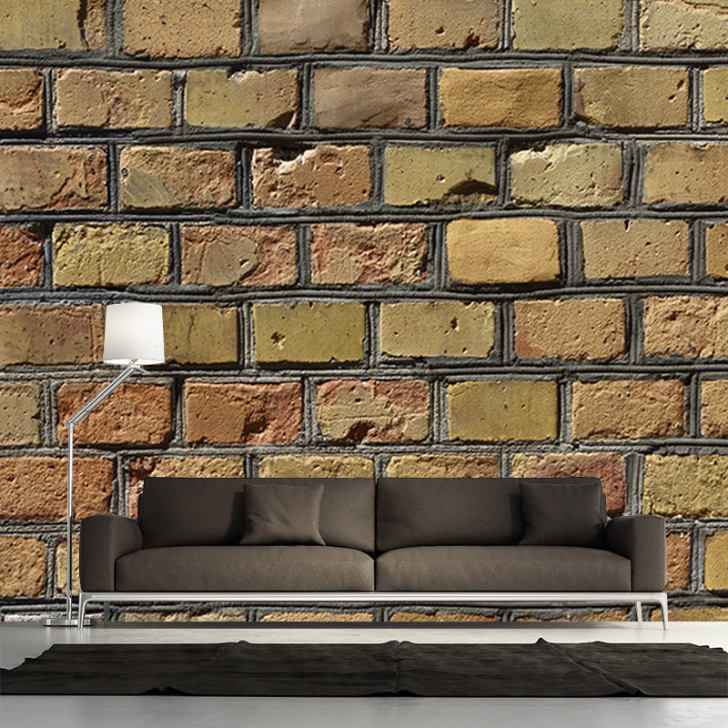 Brick Wall Mural for Resting Room Stain Resistant Wall Decor, Custom Size Available
