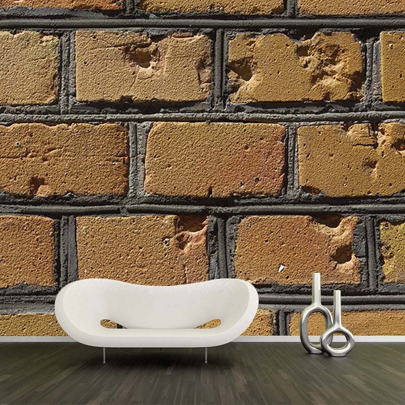 Brick Wall Mural for Resting Room Stain Resistant Wall Decor, Custom Size Available