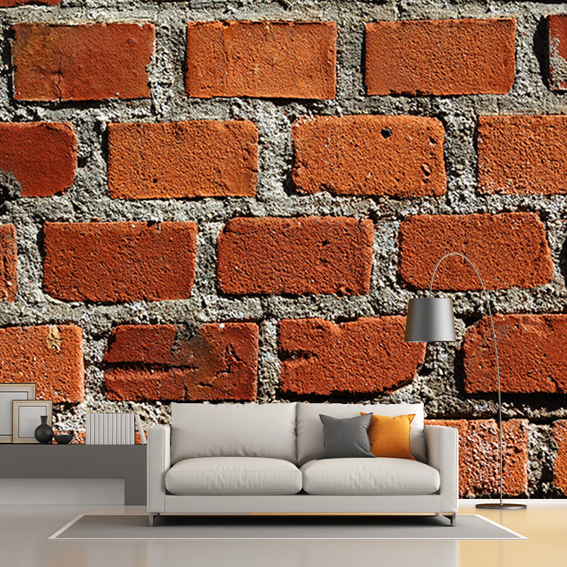 Brick Wall Mural for Resting Room Stain Resistant Wall Decor, Custom Size Available