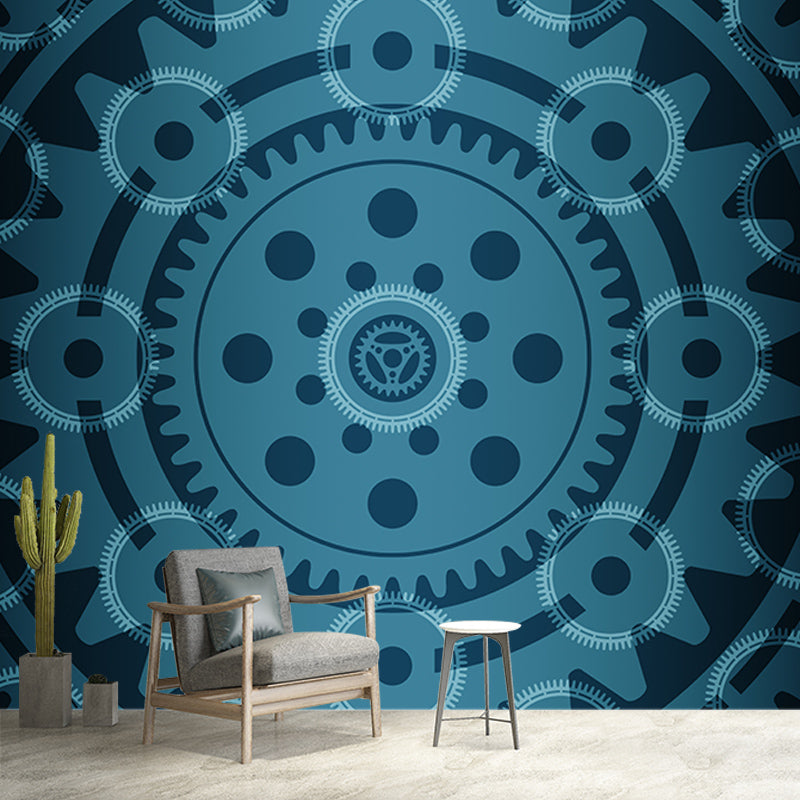 Industrial Style Gear Wall Decor for Sitting Room Water Resistant Wall Mural