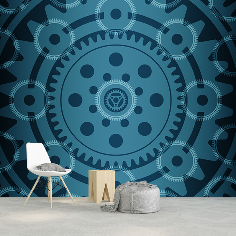Industrial Style Gear Wall Decor for Sitting Room Water Resistant Wall Mural