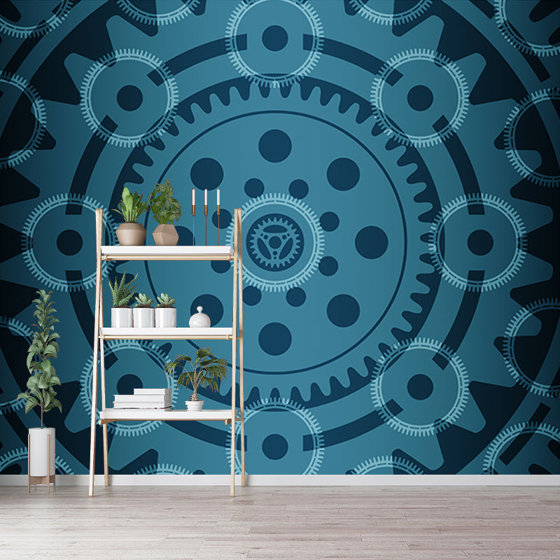 Industrial Style Gear Wall Decor for Sitting Room Water Resistant Wall Mural