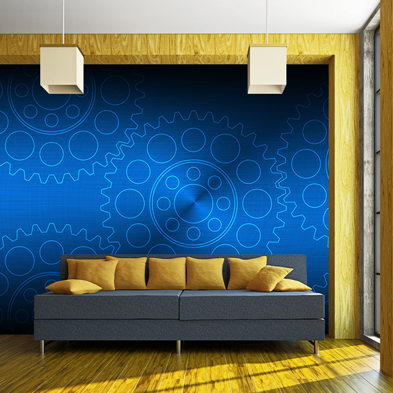 Gear Illustration Metal Wall Decor for Living Room, Custom Size Available