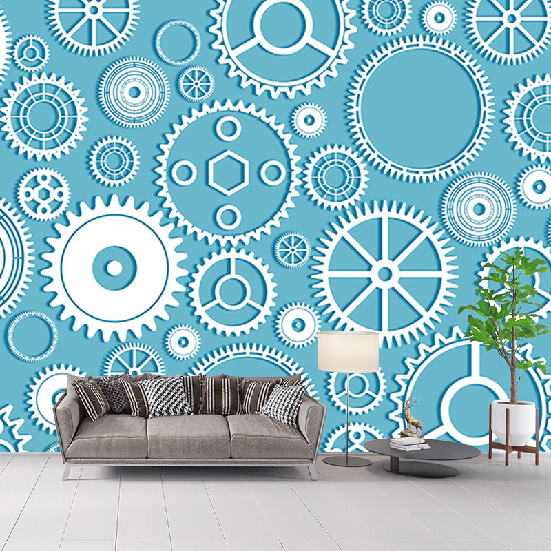 Gear Illustration Metal Wall Decor for Living Room, Custom Size Available