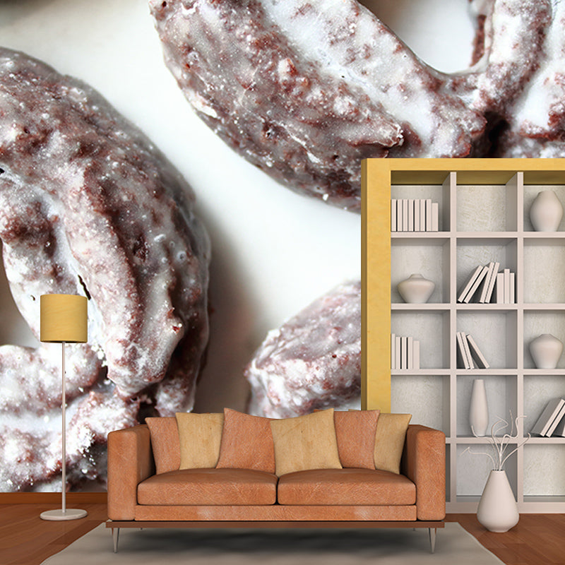 Simple Dessert Shop Wall Covering Dessert Mural Wallpaper, Water Resistant