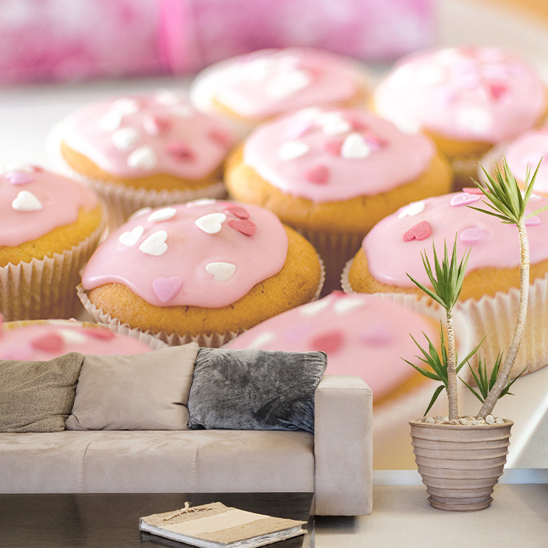 Dessert Mural Wallpaper Washable Wall Decoration for Dessert Shop, Stain Resistant