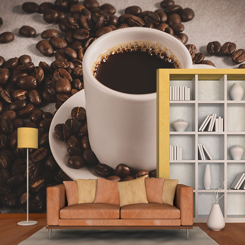 Coffee Mural Decal Contemporary Washable Coffe Shop Wall Decor, Custom-Made