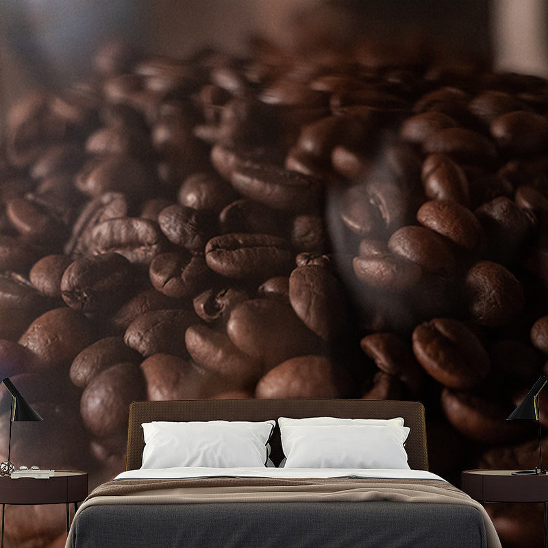 Coffee Beans Mural Wallpaper for Coffee Shop Decor, Custom Size Available