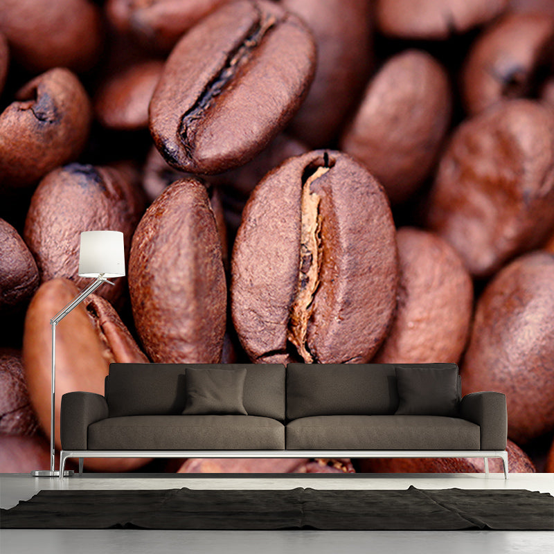 Coffee Beans Mural Wallpaper for Coffee Shop Decor, Custom Size Available